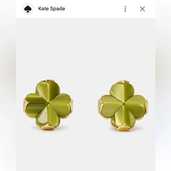 Kate Spade Green Flower Stud Earrings - Picture 1 of 4